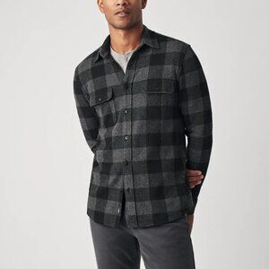 Faherty Mens Legend Sweater Shirt - Charcoal Black Buffalo